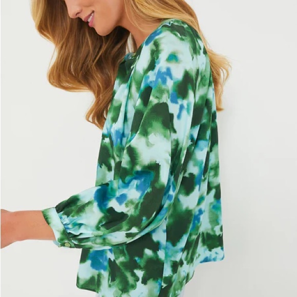 Tuckernuck Deep Lagoon Luca Blouse Size Large NWT - Picture 4 of 6